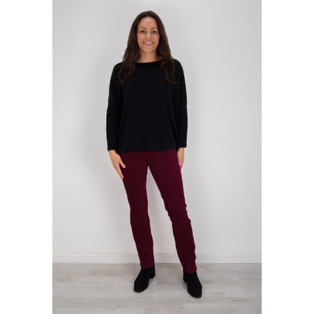 Robell Marie Stretch Velvet Trouser - Purple