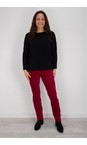 Robell Dark Red 47 Marie Dark Red Stretch Velvet Trouser  