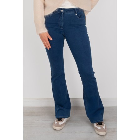 Robell Joella Denim Blue Stretch Flare Jean - Blue
