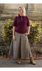Chalk Chestnut Tamara Tailored Midi Skirt  