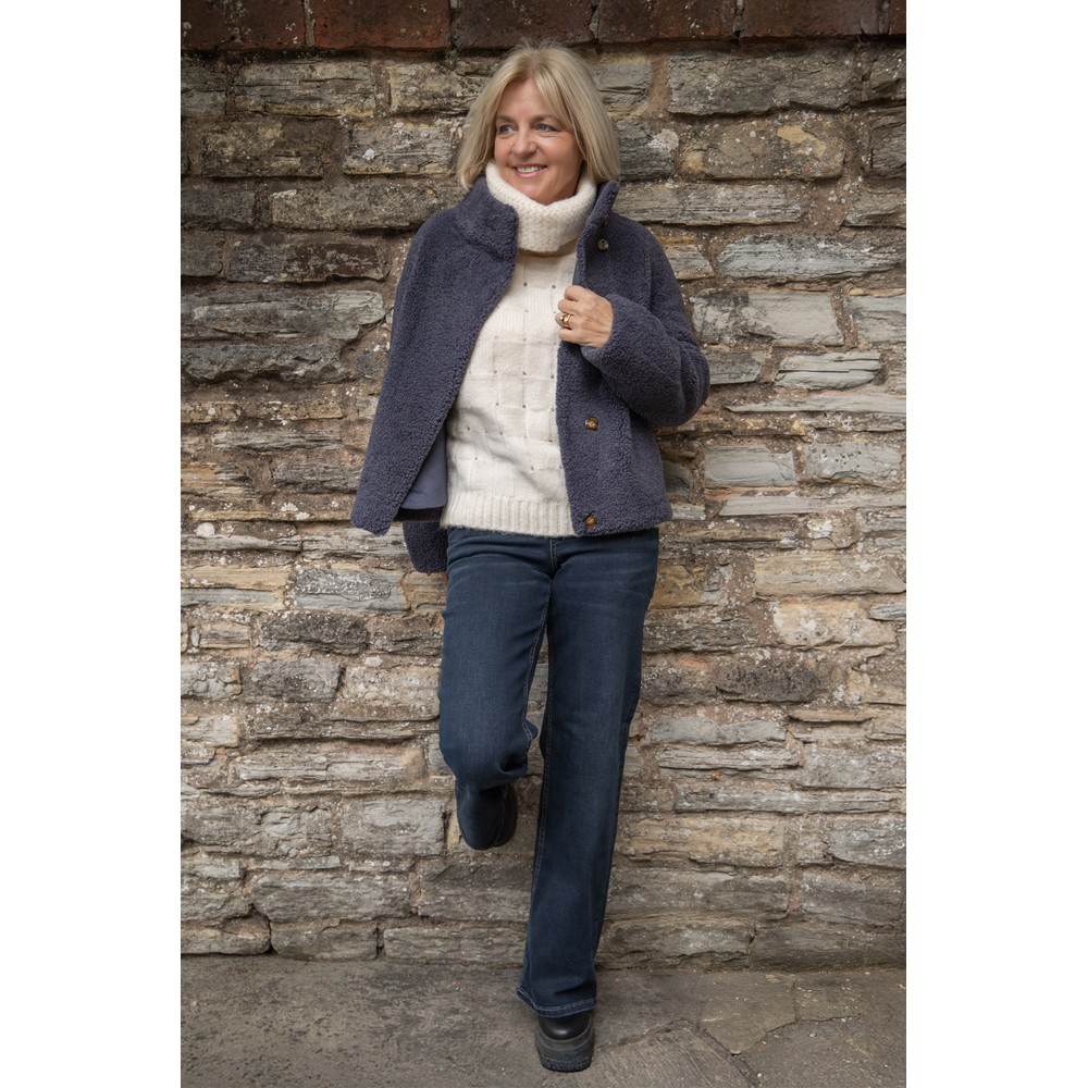 RINO AND PELLE Denu Night Grey High Collar Jacket Night Grey