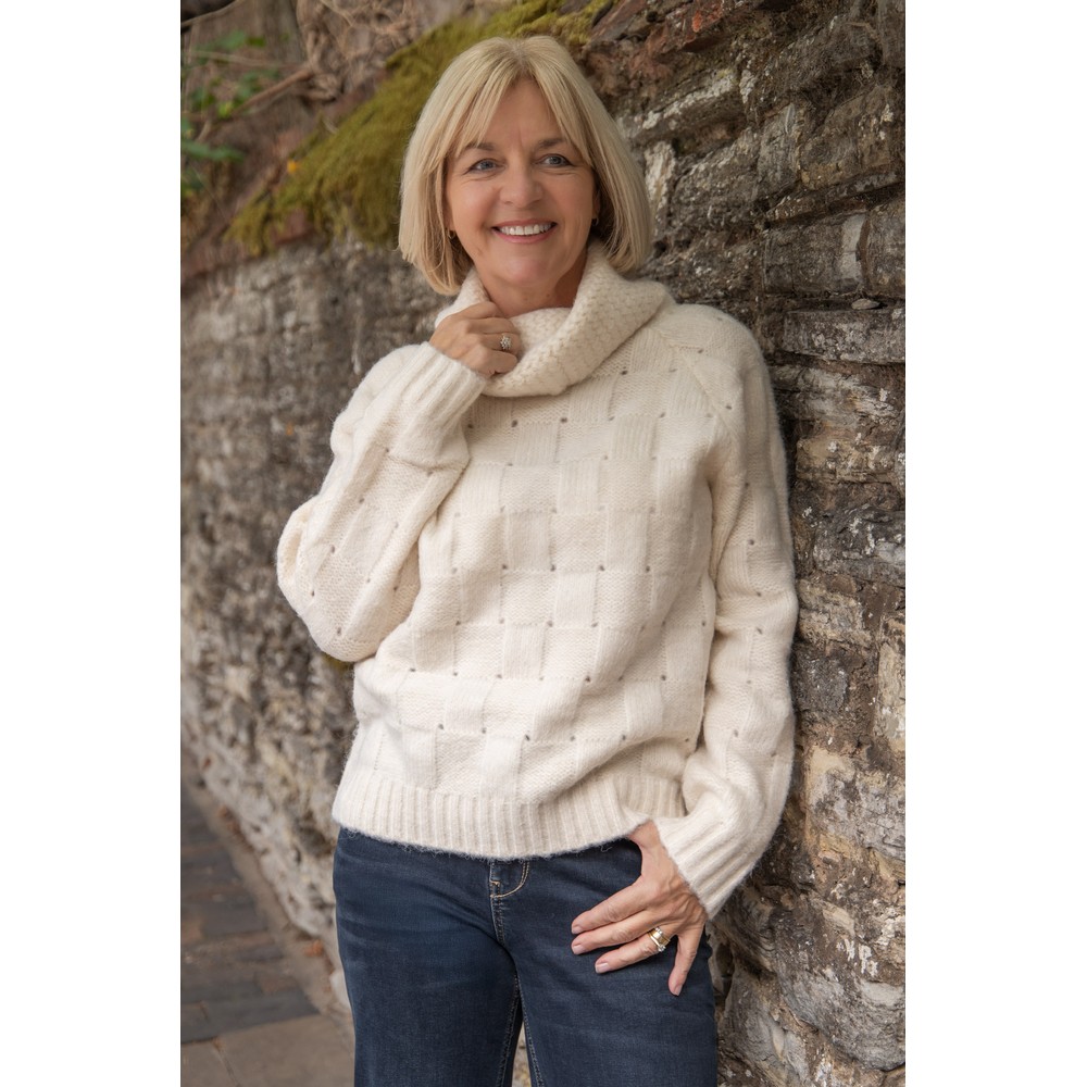 Skatie Weft Knitted Sweater Ivory