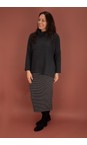 Mama B Riga Antracite Lilla R Stripe Fleece Skirt  