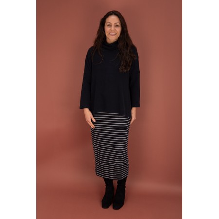 Mama B Lilla R Stripe Fleece Skirt - Black