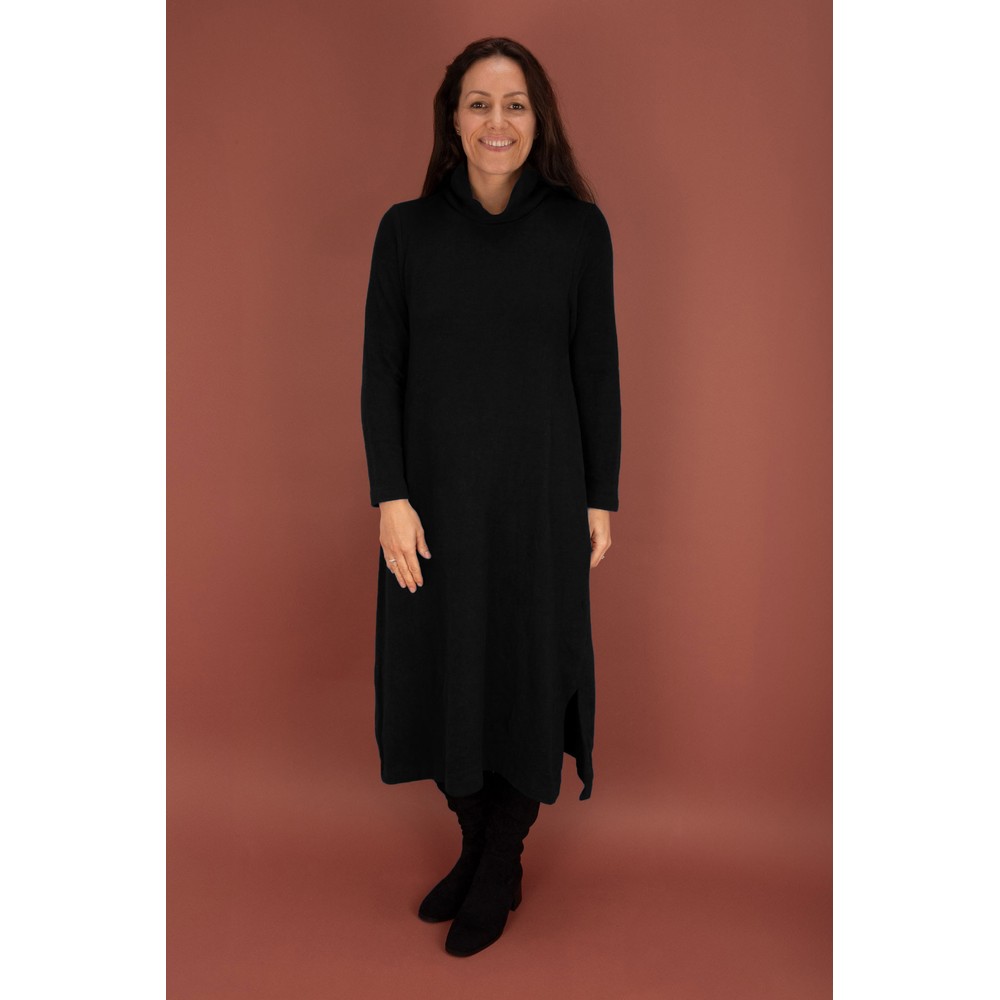 Mama B Tosca U Nero Long Fleece Dress Nero