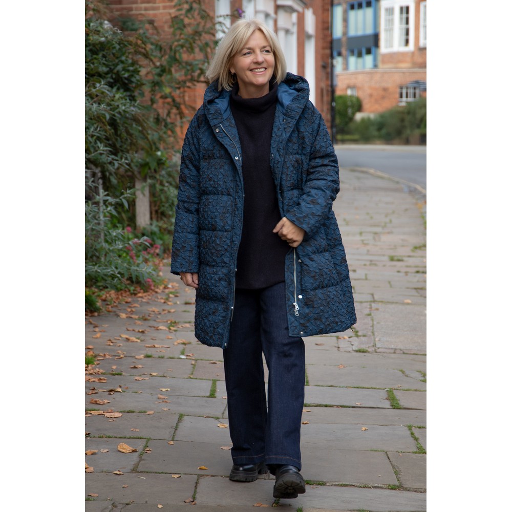 Masai Clothing MaThilde Print Down Coat Moonlit Ocean