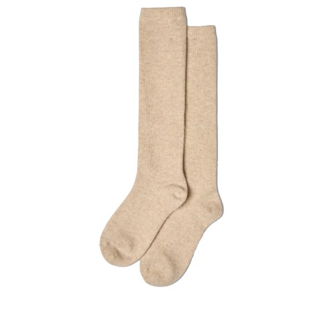 Chalk Cosy Cashmere Wool Lounge Socks - Beige