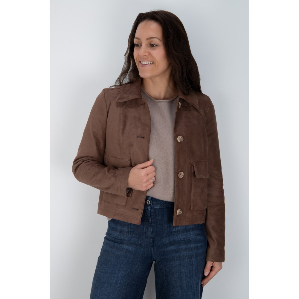 Robell Hilda Almond Faux Suede Jacket Almond 18