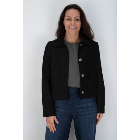 Robell Hilda Black Stretch Suede Jacket - Black
