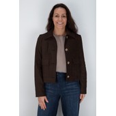 Hilda Dark Brown Faux Suede Jacket