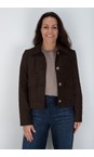 Robell Dark Brown 39 Hilda Dark Brown Stretch Suede Jacket  