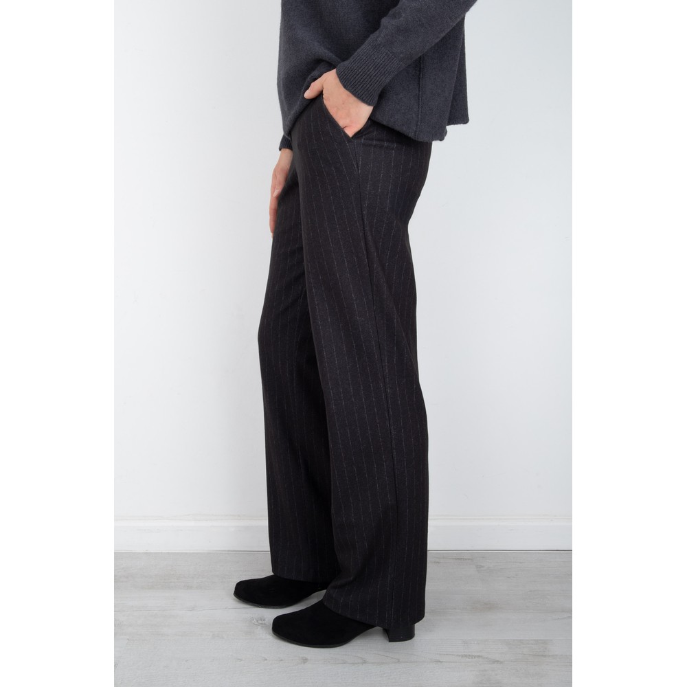 Robell Britt Pinstripe Wide Leg Trouser Dark Grey 99