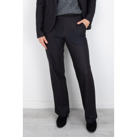 Robell Britt Pinstripe Wide Leg Trouser - Grey
