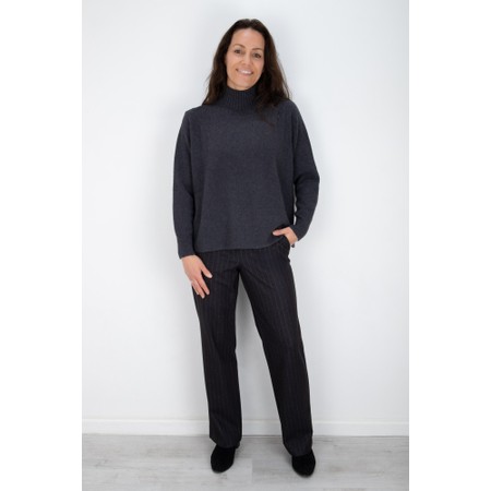 Robell Britt Pinstripe Wide Leg Trouser - Grey