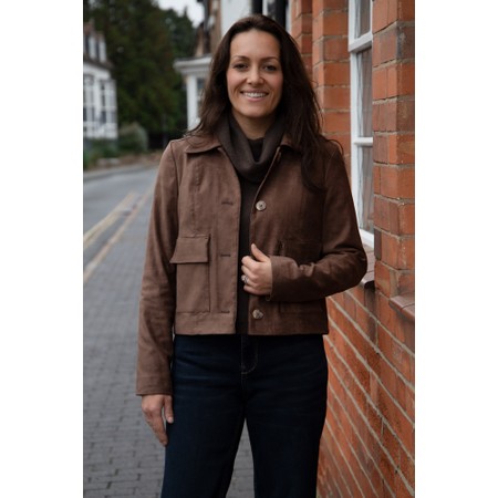 Robell Hilda Stretch Suede Jacket - Brown