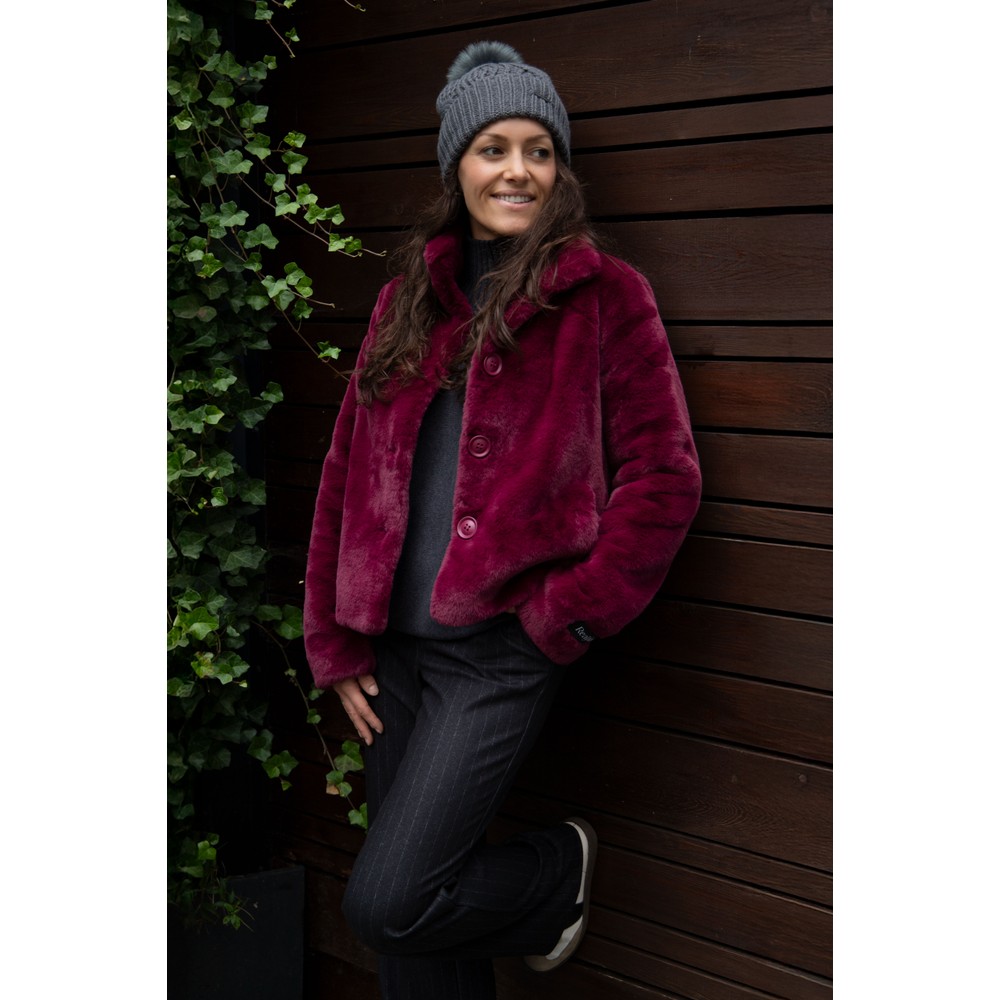 RINO AND PELLE Vie Sugar Plum Faux Fur Jacket Sugar Plum