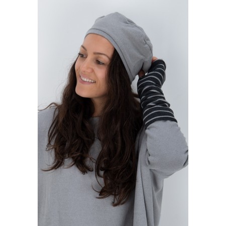 Mama B Cotto R Riga Antracite Wide Stripe Gloves - Grey