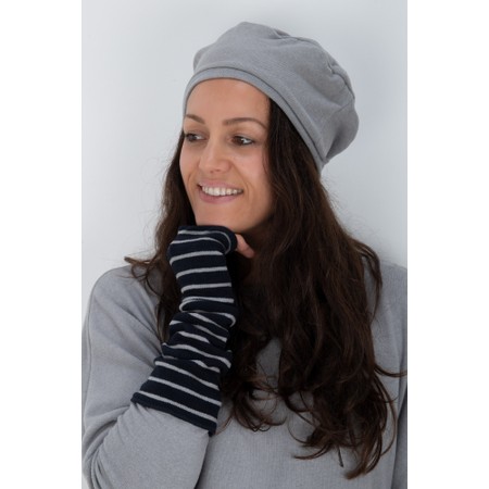 Mama B Cotto R Riga Notte Wide Stripe Gloves - Black