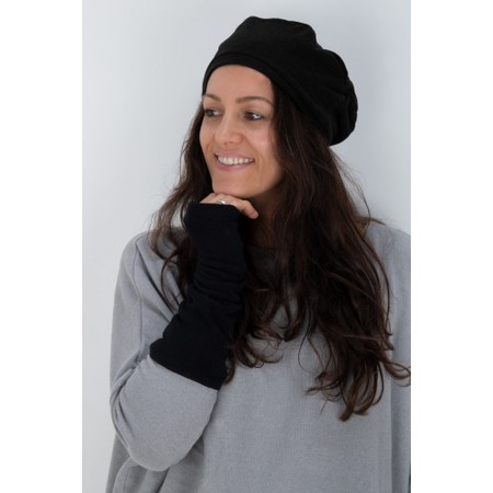 Mama B Cotto U Nero Fleece Gloves - Black