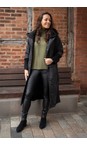 Naya Black  Naya Padded Hood Ribbed Collar Coat