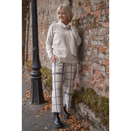 Henriette Steffensen Fleece Clan Print Crop Trouser - Beige