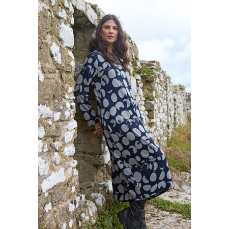 Sahara Textured Brushed Spot Bubble Dress - Blue