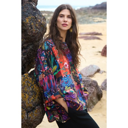 Sahara Sahara Winter Patchwork Silk Shirt - Multicoloured