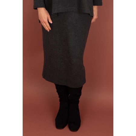 Mama B Lilla U Anthracite Plain Fleece Skirt - Grey