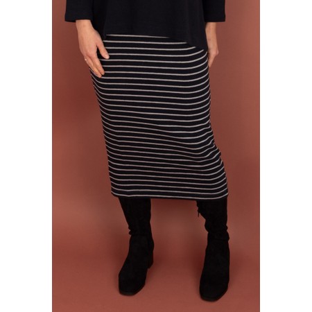 Mama B Lilla R Stripe Fleece Skirt - Black