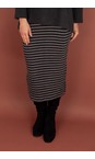 Mama B Riga Antracite Lilla R Stripe Fleece Skirt  