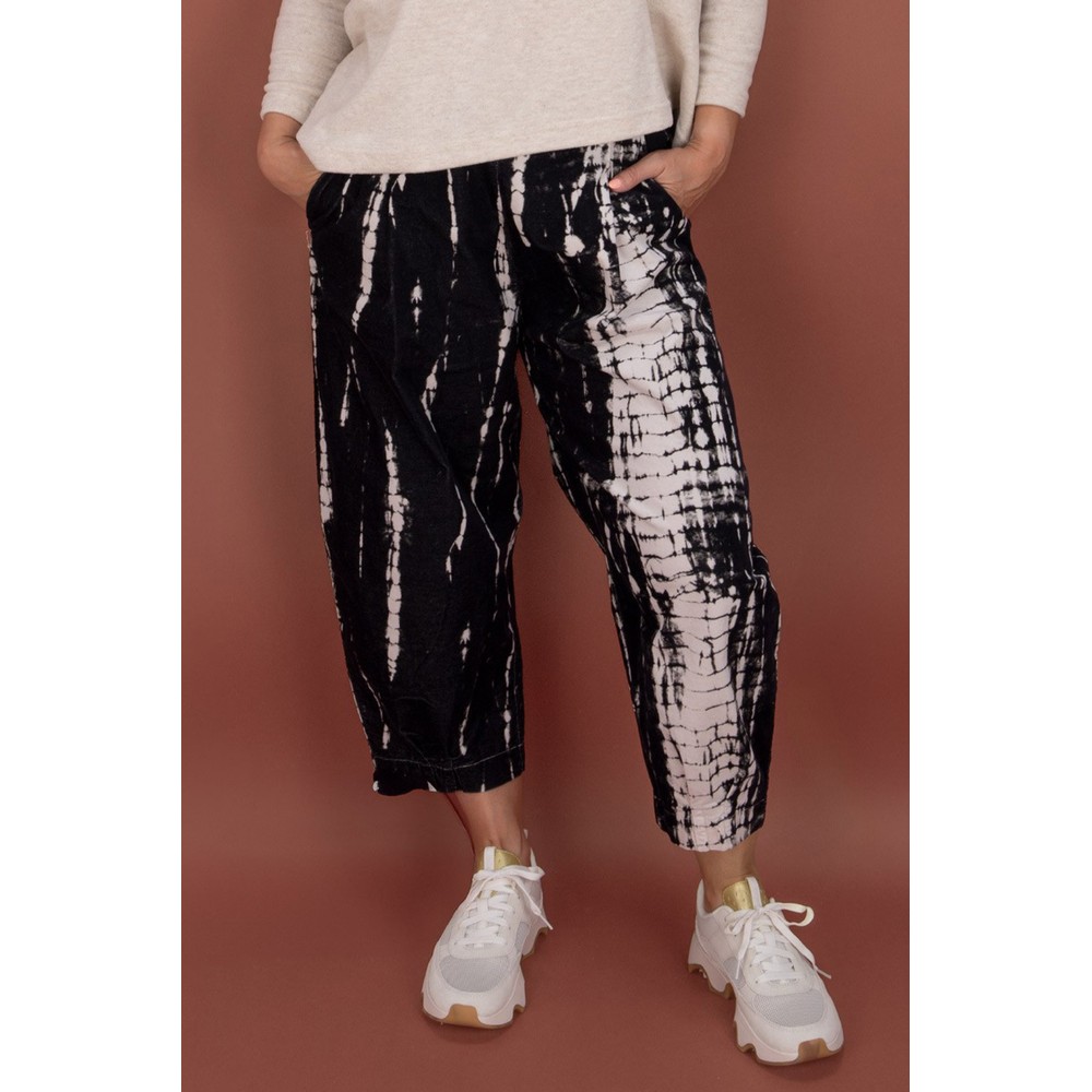 Mama B Bianco PR Nero Velvet Print Trouser Nero