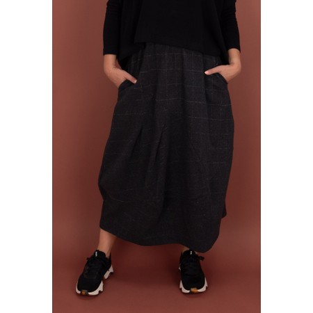 Mama B Ultima Jacquard Check Balloon Skirt - Grey