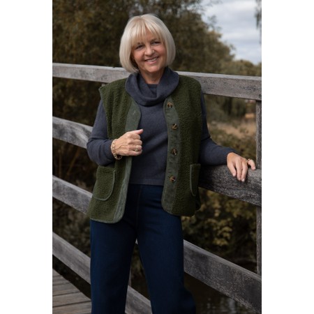 Amazing Woman Teddy Borg Fleece Gilet - Green