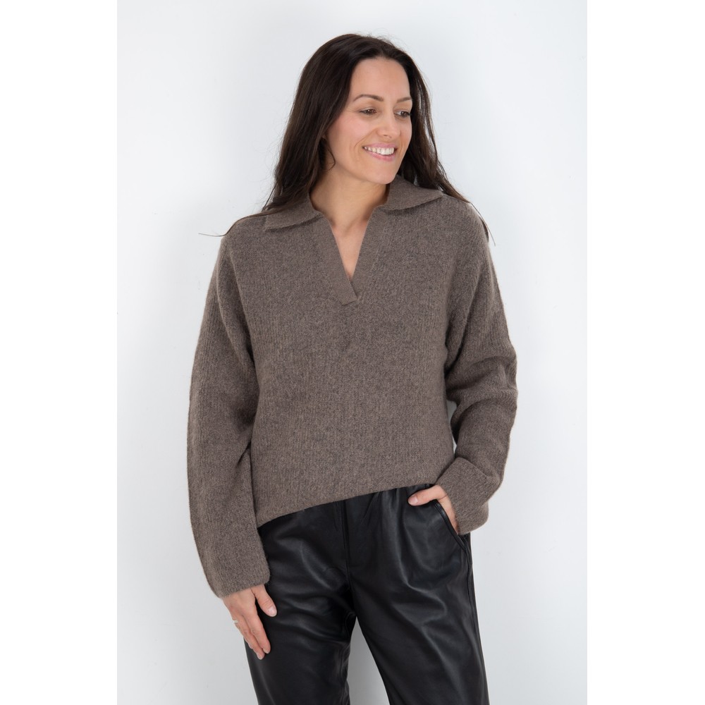 Mos Mosh Thora Aidy Polo Knit 158 Falcon