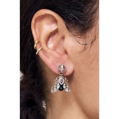 Bill Skinner Moth Tahition Pearl Drop Earrings - Black