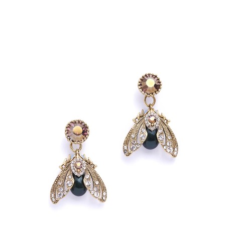 Bill Skinner Moth Tahition Pearl Drop Earrings - Black