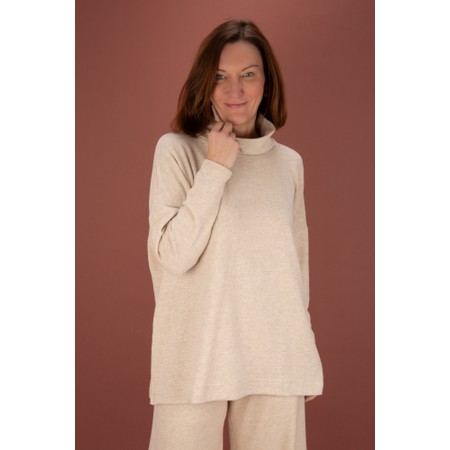 Mama B Zita U Lievito Fleece Side Split Jumper - Off-White