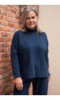 Amazing Woman Dark Navy Ginny Dark Navy Cowl Neck Jersey Top  
