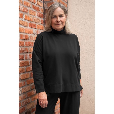 Amazing Woman Ginny Black Cowl Neck Jersey Top - Black