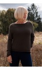 Amazing Woman Dark Chocolate Chloe Dark Chocolate Supersoft Roll Hem Boxy Knit  