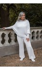 Amazing Woman Ivory Emilie Ivory Asymmetric Draped Jumper  