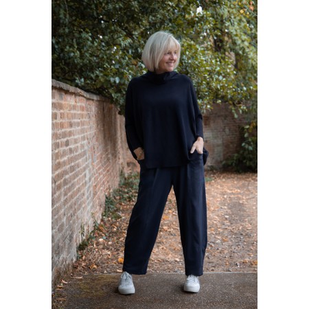 Amazing Woman Gina Navy Jersey Bubble Trouser - Blue