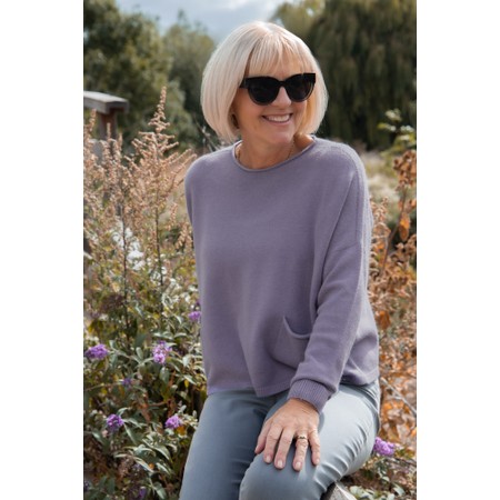 Amazing Woman Jodie Frost Front Pocket Supersoft Knit Jumper - Purple