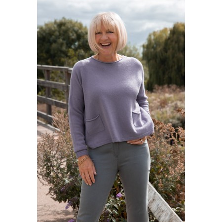 Amazing Woman Jodie Frost Front Pocket Supersoft Knit Jumper - Purple