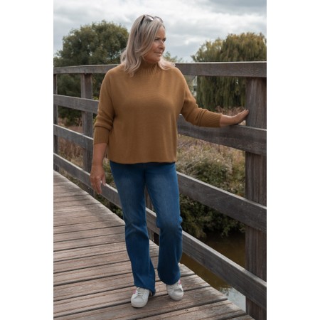 Amazing Woman Jolie Toast Boxy High Neck Knit - Brown