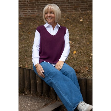Amazing Woman Pixie Plum V Neck Knitted Vest - Purple