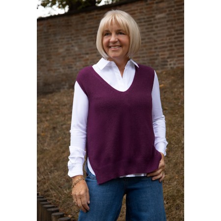 Amazing Woman Pixie Plum V Neck Knitted Vest - Purple