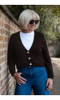 Amazing Woman Dark Chocolate Pookie Dark Chocolate Cropped Supersoft Knit Cardigan  