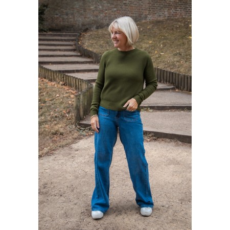 Amazing Woman Prue Musch Olive X Semi Fitted Round Jumper - Green