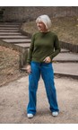 Amazing Woman Musch Olive X Prue Musch Olive X Semi Fitted Round Jumper  